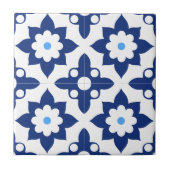  Blue &White Modern ِStylish Abstract Geometric Tegeltje (Voorkant)
