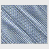 Blue White Moiré Stripes Optische illusie Abstract Cadeaupapier (Vlak)