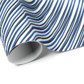 Blue White Moiré Stripes Optische illusie Abstract Cadeaupapier (Rol Hoek)