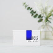 Blue White Monogram Consultant Visitekaartje (Staand voorkant)