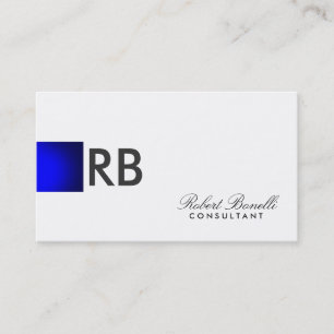Blue White Monogram Consultant Visitekaartje