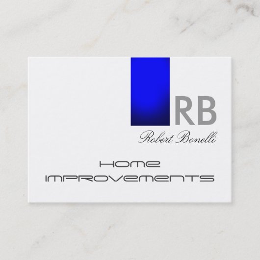 Blue White Monogram Home Repairs Visitekaartje (Voorkant)
