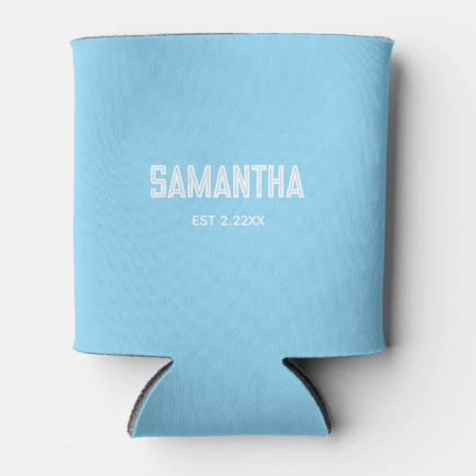 Blue &white monogram name Cooler (Voorkant)