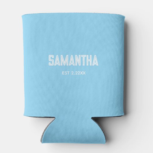 Blue &white monogram name Cooler (Achterkant)