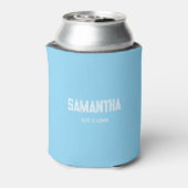 Blue &white monogram name Cooler (Blikje Achterkant)