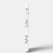 Blue White Monogram Simple Bird Patroon Case-Mate iPhone Case (Achterkant / Links)