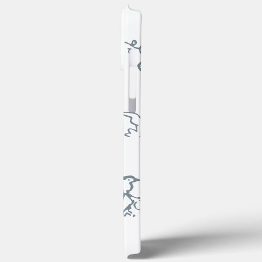 Blue White Monogram Simple Bird Patroon Case-Mate iPhone Case (Achterkant / Links)