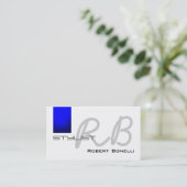 Blue White Monogram Stylist Visitekaartje (Staand voorkant)