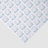 Blue White Monogram Weddenschap Welkomstbox Tissuepapier (Detail)