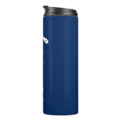 Blue White Monogrammed Hubby Cool Elegant Modern Thermosbeker (Geroteerd rechts)