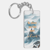 Blue White Mountains Natuur liefhebbers Zen Quote Sleutelhanger (Voorkant Links)