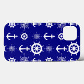 Blue White Nautical Coastal Boating Case-Mate iPhone Case (Achterkant (horizontaal))