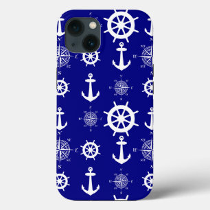 Blue White Nautical Coastal Boating Case-Mate iPhone Case