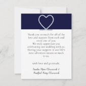 Blue White Nautical Heart Anchor Wedding Photo Tha Bedankkaart (Achterkant)