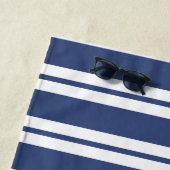 Blue White Nautical Lake House Monogram Strandlaken (In situ)