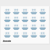 Blue White Nautical Seashells Dank je Stickers (Vel)