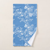Blue White Ocean Life Patroon Bad Handdoek (Handdoek)