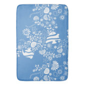 Blue White Ocean Life Patroon Badmat (Voorkant Verticaal)