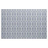 Blue White Oriental Style Rabbits Designer Fabric Stof (Yard (91,4 cm))