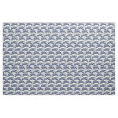 Blue White Oriental Style Rabbits Designer Fabric Stof (Yard (91,4 cm))