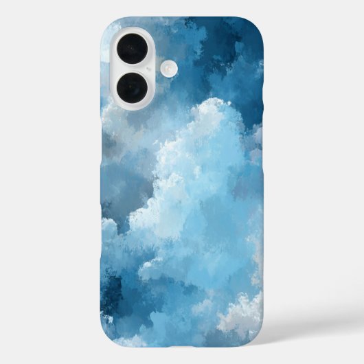 Blue & White Painted Clouds Case-Mate iPhone Case (Achterkant)