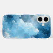 Blue & White Painted Clouds Case-Mate iPhone Case (Achterkant (horizontaal))