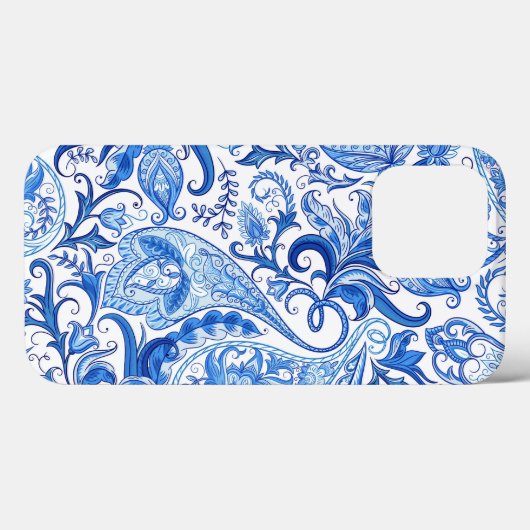 Blue & White Paisley Case-Mate iPhone Case (Achterkant (horizontaal))