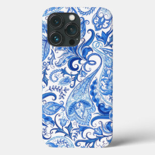 Blue & White Paisley Case-Mate iPhone Case
