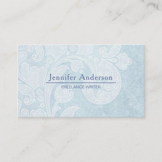 Blue White Paisley Visitekaartje (Voorkant)