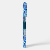 Blue White Peacock Feathers Case-Mate iPhone Case (Achterkant / Rechts)