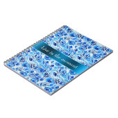 Blue White Peacock Feathers Notitieboek (Linkerzijde)