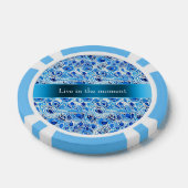 Blue White Peacock Feathers Poker Chips (Enkel)