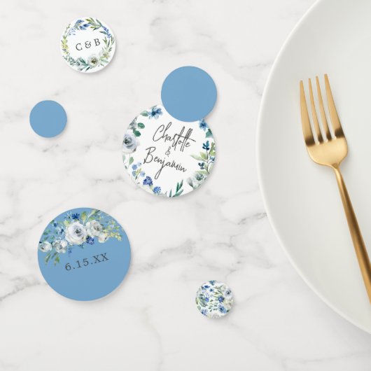 Blue White Peony Floral Chic Spring Garden Wedding Confetti (Groep)