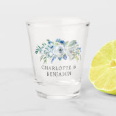 Blue White Peony Floral Custom Spring Wedding Shot Glas (Voorkant)