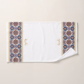 Blue White Persian Floral Personalised Wudhu Towel Handdoek (Handdoek)