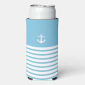 Blue White Personalized Destination Wedding Favor Seltzer Blikjeskoeler (Seltzer Achterkant)