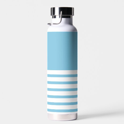 Blue White Personalized Destination Wedding Favor Waterfles (Rechts)