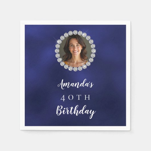 Blue white photo diamonds servet (Voorkant)