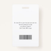 Blue White Photo Logo Barcode Employee Badge (Achterkant)