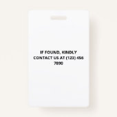 Blue White Photo & Logo Employee ID Badge (Achterkant)