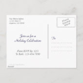 Blue White Pine Custom Holiday Party Briefkaart (Achterkant)
