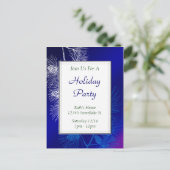 Blue White Pine Custom Holiday Party Briefkaart (Staand voorkant)
