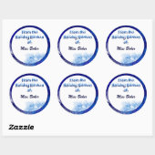 Blue White Pine vakantiekeuken van aangepaste Stic Ronde Sticker (Vel)