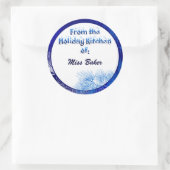 Blue White Pine vakantiekeuken van aangepaste Stic Ronde Sticker (Tas)