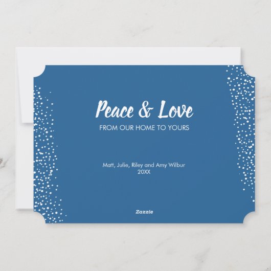 Blue White Pine Wreath Christmas Feestdagenkaart (Achterkant)