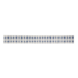 Blue White Plaid Stripes Christmas Satijnen Lint