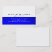 Blue White Plain Modern Consultant Visitekaartje (Voorkant / Achterkant)