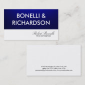 Blue White Plain Modern Visitekaartje (Voorkant / Achterkant)