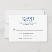 Blue White Plain Simple Wedding RSVP-kaarten RSVP Kaartje (Voorkant)