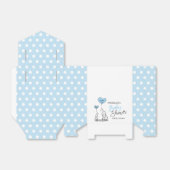 Blue White Polka Dot Elephant Boy Baby shower Bedankdoosjes (Uitgevouwen)